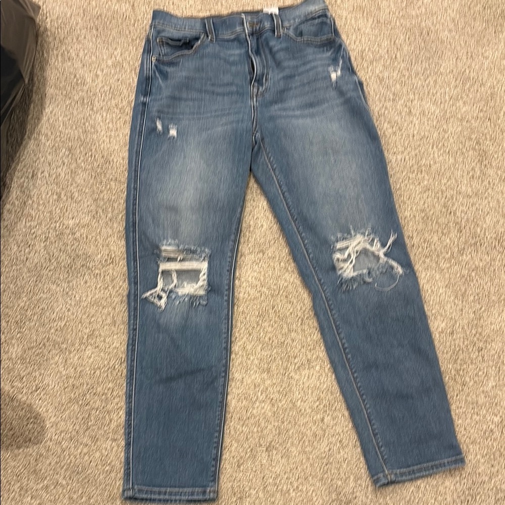 Eunina Blue Distressed Skinny Jeans